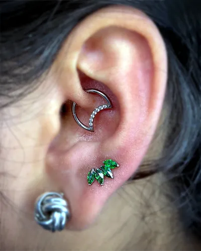 Daith piercing, pave ring at Rebel Tattoos, Sector 67 Gurgaon