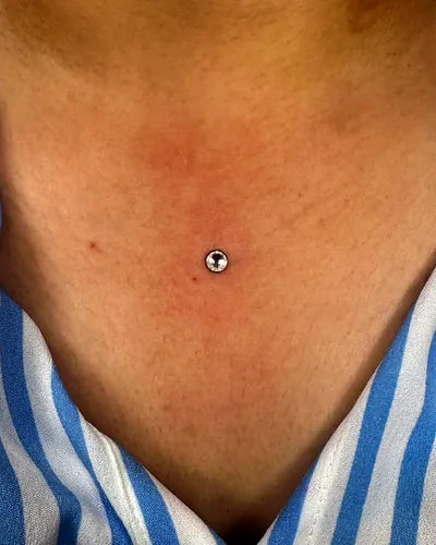 Dermal piercing, sternum at Rebel Tattoos, Sector 67 Gurgaon