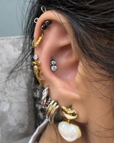 Curated ear with a drop at Rebel Tattoos, Sector 67 Gurgaon