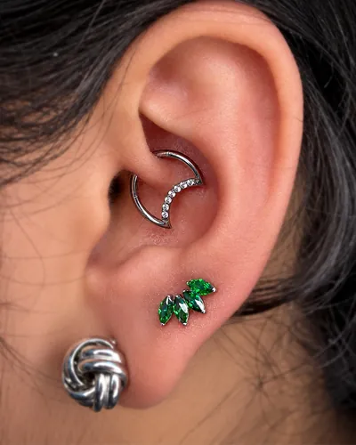 Daith piercing, pave ring at Rebel Tattoos, Sector 67 Gurgaon