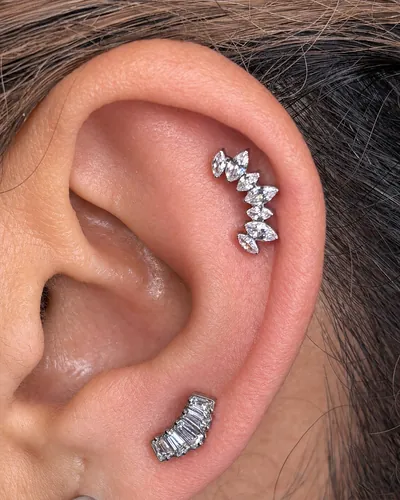 Helix piercing, marquise climber at Rebel Tattoos, Sector 67 Gurgaon